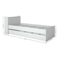 Bicama Com Baú Embutido Para Colchão 78 X 188 Cm Multimóveis Fg5009 Branca