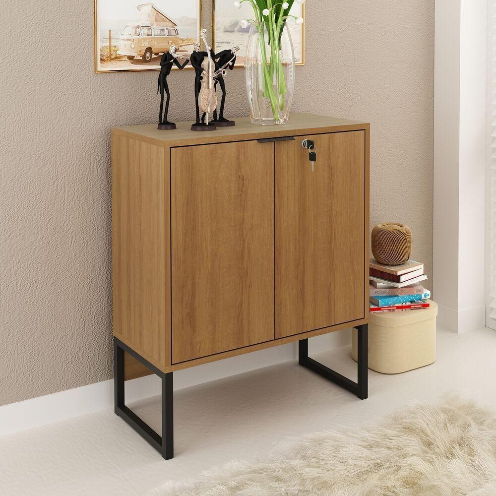 Balcão Escritório Com Chave Cr25051 Amendoa/Preto - 1