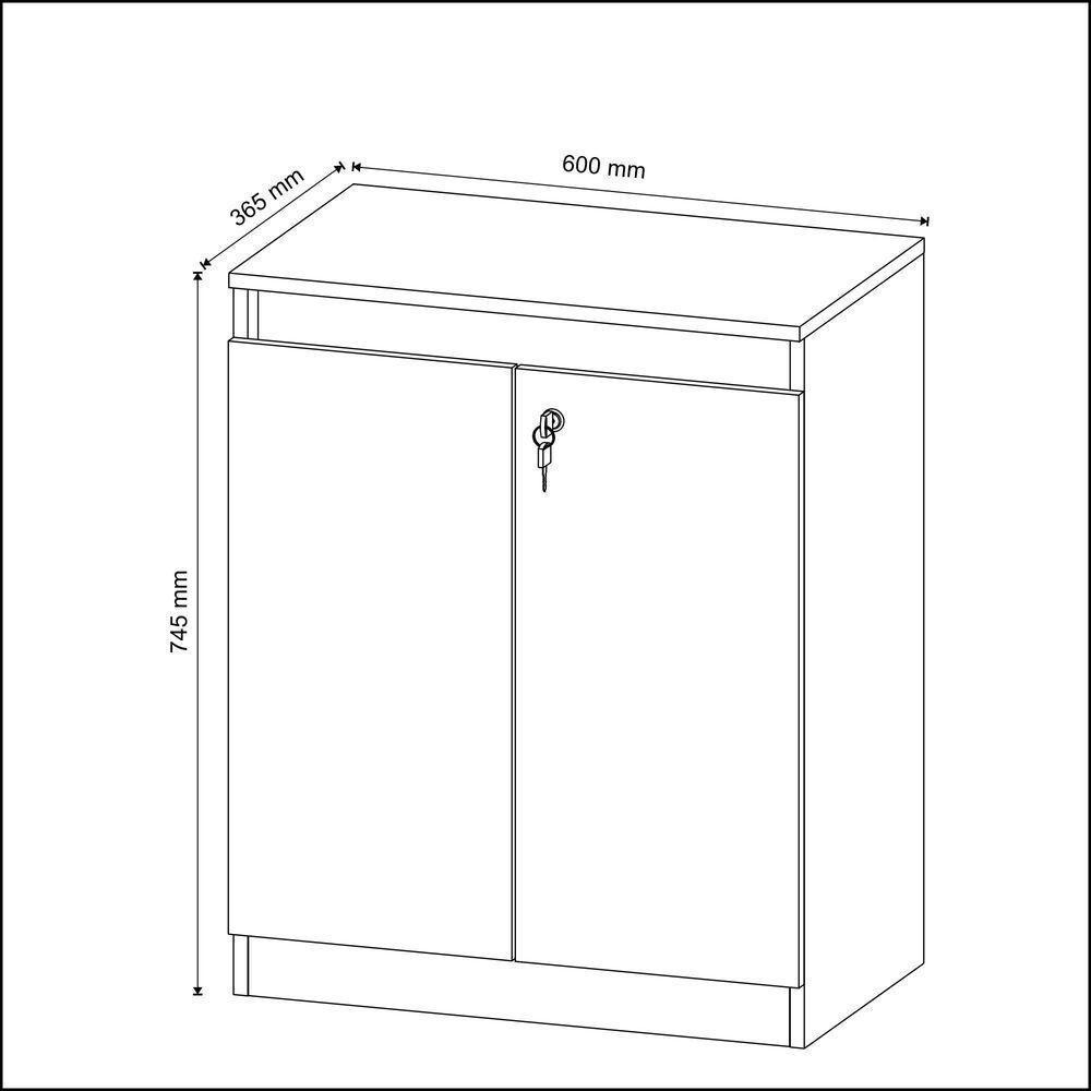 Balcão Escritório Com Chave Multimóveis Cr25046 Nogal - 3