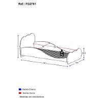 Cama Solteiro p/ colchão 88 x 188 cm Safira 100% MDF Branca - 9