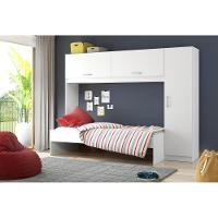 Cama Solteiro Com Guarda-roupa Para Colchão 88 X 188 Cm Multimóveis Branca - 6