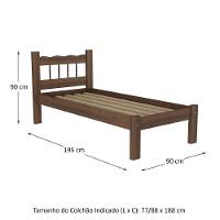 Cama Solteiro Madeira Maciça Com Colchão Incluso Madri Multimóveis Vcr4161 Imbuia Imbuia - 3