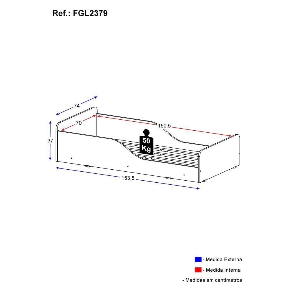 Cama Infantil Montessoriana P/ Colchão 70 X 150 Cm Square Multimóveis Fgl2379 Branca - 2