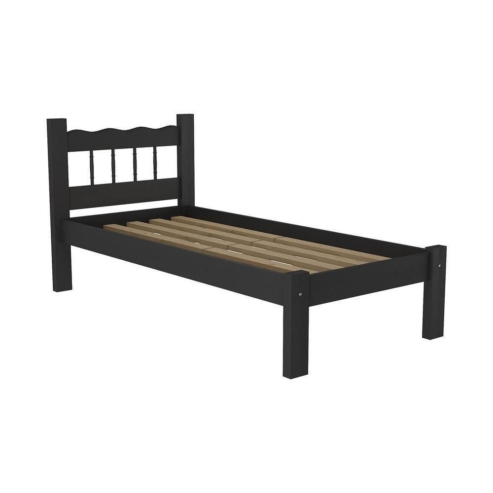 Cama Solteiro Madeira Maciça Com Colchão Incluso Madri Multimóveis Vcr4161 Preto Preto - 2