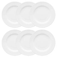 Conjunto De Pratos Rasos 06 Peças Flamingo White Oxford - 1