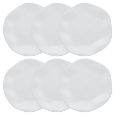 Conjunto de Pratos Rasos Ryo White 6 Peças Porcelana Liso Branco Oxford
