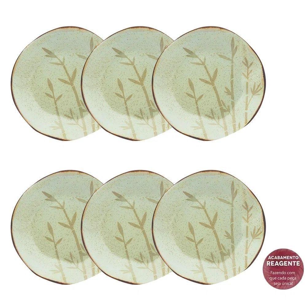 Conjunto De Pratos Fundos 06 Peças Ryo Bambu Oxford - 1