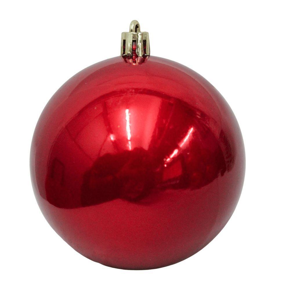 Bolinha De Natal Lisa Perolada C- 6 Peças 8cm- Vermelho- Chibrali Vermelho - 2