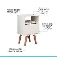 Mesa De Cabeceira Vicenza 36x61cm Mdp Branco Menu Móveis Branco - 2