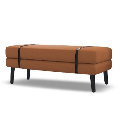 Banco Estofado Viena 1,20m Veludo Terracota - Inova Decorações