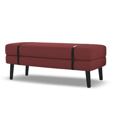 Banco Estofado Viena 1,20m Suede Bordo - Inova Decorações