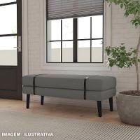 Banco Estofado Viena 1,40m Linho Grafite - Inova Decorações - 3