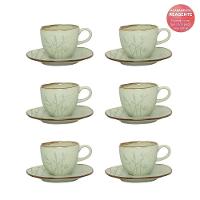 Conjunto De Xícara De Chá Com Pires 06 Peças Ryo Bambu Oxford - 1