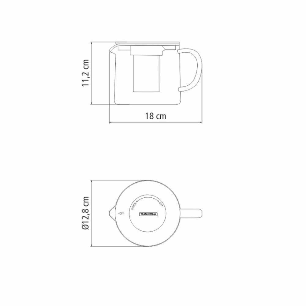 Bule Chá Em Vidro E Aço Inox Com Infusor 900 Ml 61762/090 - 3