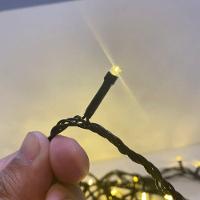 10 Metros De Led Pisca Cordão Com 100 Lampadas Formato Gota Fio Preto Branco Quente - 5