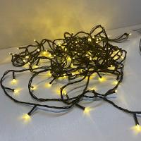 10 Metros De Led Pisca Cordão Com 100 Lampadas Formato Gota Fio Preto Branco Quente - 6