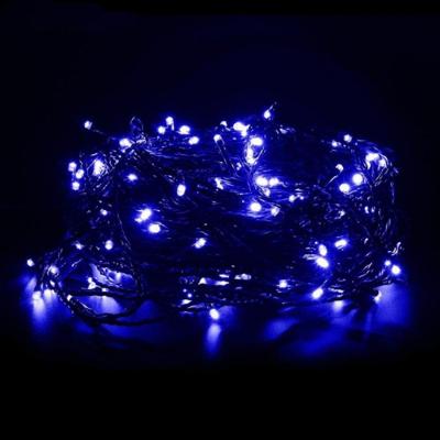 10 Metros De Led Pisca Cordão Com 100 Lampadas Formato Gota Fio Preto Azul