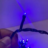 10 Metros De Led Pisca Cordão Com 100 Lampadas Formato Gota Fio Preto Azul - 2