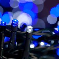 10 Metros De Led Pisca Cordão Com 100 Lampadas Formato Gota Fio Preto Azul - 3