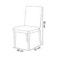 Conjunto 4 Cadeiras De Jantar Sofia Design Clássico Jequitibá Nozes Linho Bege