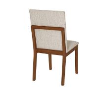 Conjunto 6 Cadeiras Para Jantar Sofia Jequitibá Nozes Encosto Linho Bege - 5