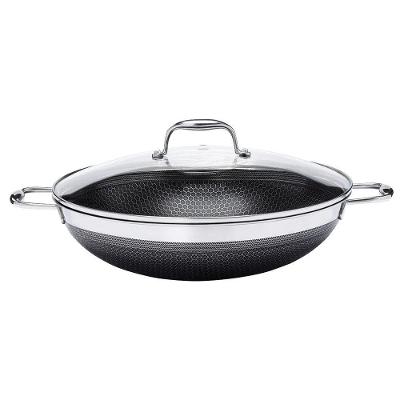 Panela Wok Cookingpro Hive 34 Cm 5 L Em Aço Inox Fundo Triplo