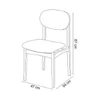 Conjunto 4 Cadeiras De Jantar Samba Encosto Ergonômico Jequitibá Nozes Linho Bege