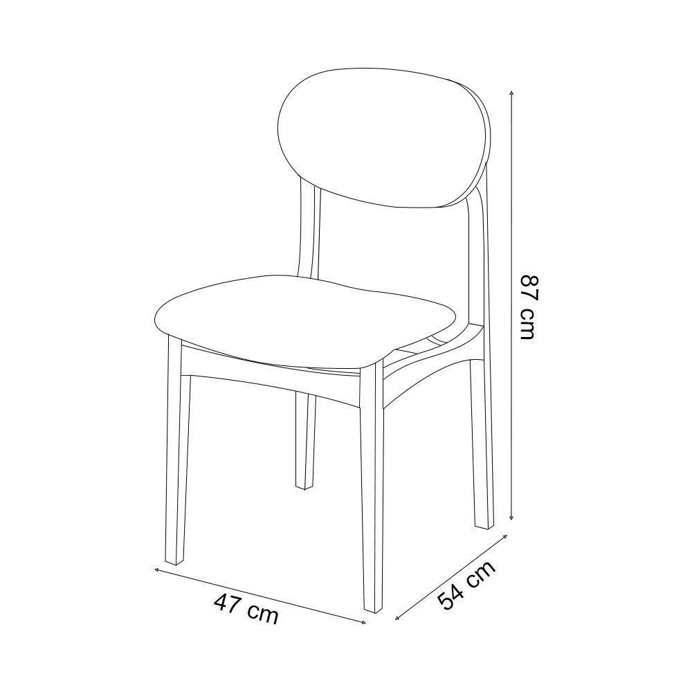 Conjunto 2 Cadeiras De Jantar Samba Encosto Ergonômico Jequitibá Nozes Linho Bege - 4