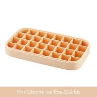 Bandeja De Silicone Cubos De Gelo Com Tampa E Caixa De Armazenamento Rosa - 3