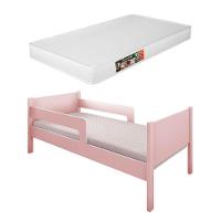 Cama Infantil Com 2 Baus Organizador E Escada Luna Plus Rosa Com Colchão - 5