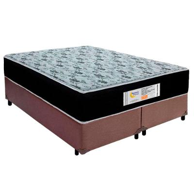 Cama Box Queen Bipartido Sintético + Colchão Molas Ensacadas Sereneprime Sonnolux 158x198x65 Marrom