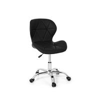 Conjunto 3 Cadeiras Office Eiffel Slim Giratória Ajustável Preta - 9