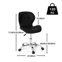 Conjunto 3 Cadeiras Office Eiffel Slim Giratória Ajustável Preta - 10