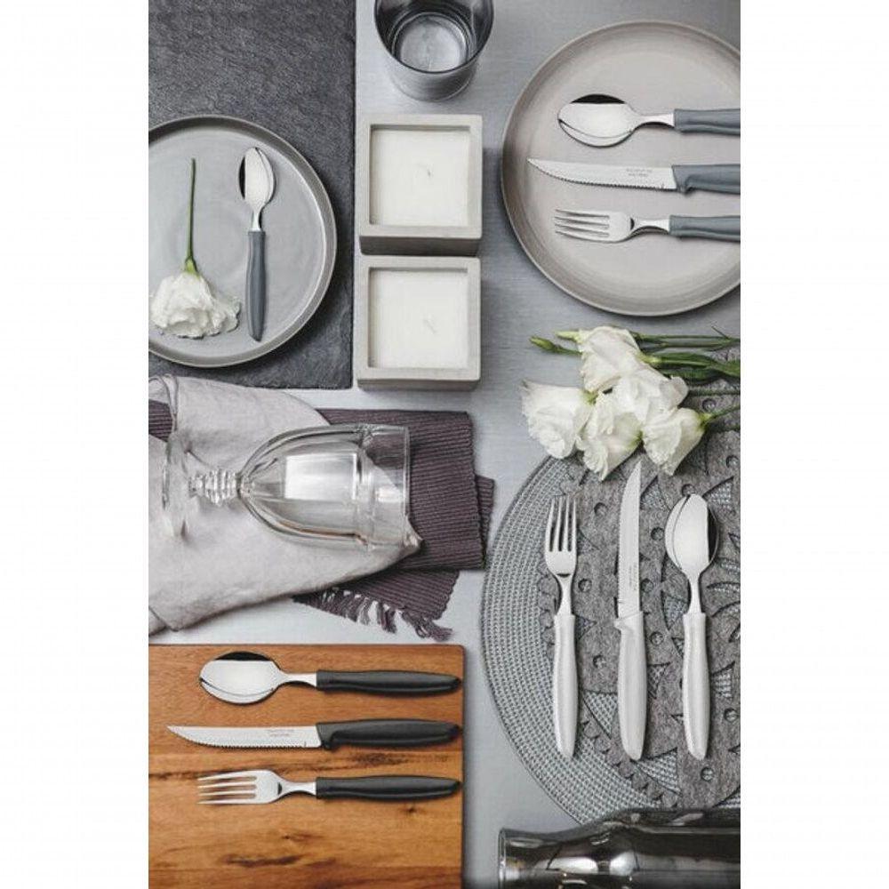 Colher De Mesa Tramontina Plenus Com Cabo Cinza - 2