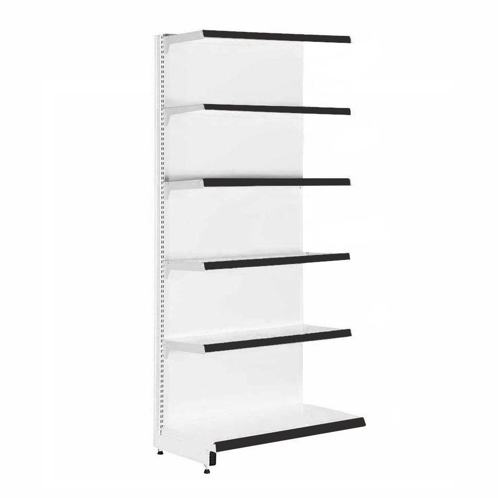 Gôndola Prateleira 6 Níveis 40x30 New Plus 2,00 Parede Continuação Pe Preto - Sa Gôndolas - 1