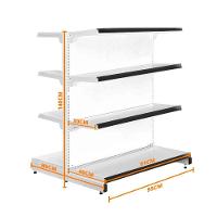 Gôndola Prateleira 4 Níveis 40x30 New Plus 1,40 Central Inicial Pe Preto - Sa Gôndolas - 2