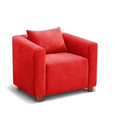 Poltrona Decorativa Helena Suede Vermelho - Inova Decorações