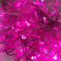 Cordão Com 100 Lampadas De Led Formato Pequena Gota 10 Metros Fio Crystal Rosa - 2