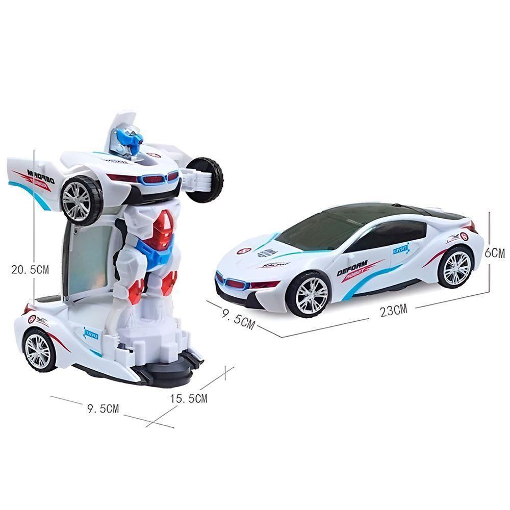 Carro Transformar Robô 2 Em 1 Bate E Volta Luzes Musica Brinquedo Infantil - 5