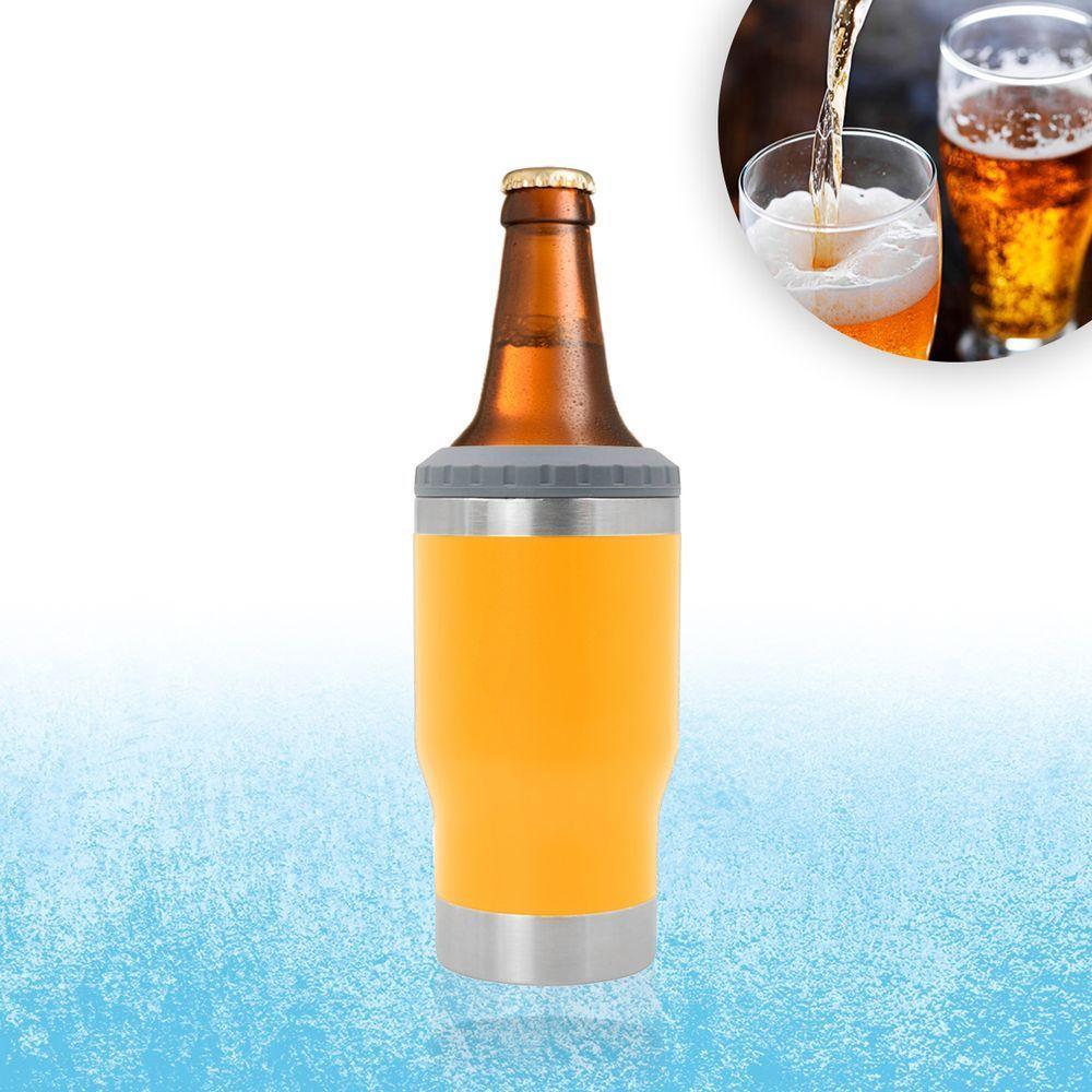 Copo Termico Porta Lata Garrafa Long Neck Copo Abridor Laranja - 2