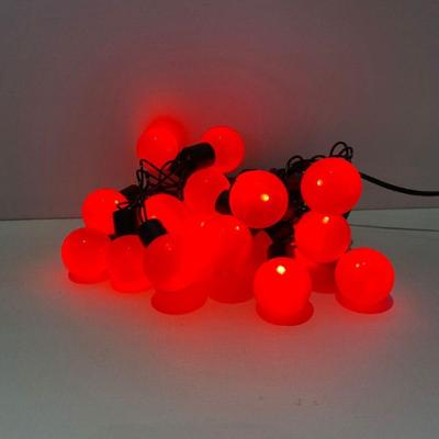 Cordão De Lampadas De Led Formato Bolinha Opaca Vermelho