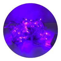 Cordão Com 100 Lampadas De Led Formato Pequena Gota 10 Metros Fio Crystal Roxa - 1