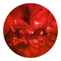 Cordão Com 100 Lampadas Super Led Pisca Pisca 10 Metros 8 Funções Fio Crystal Vermelho - 1