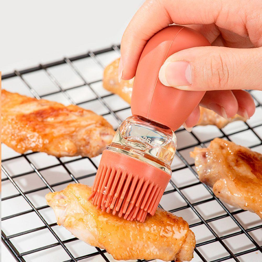 Dispenser De Oleo Azeite Com Escova De Silicone Vidro 180ml Salmão - 2