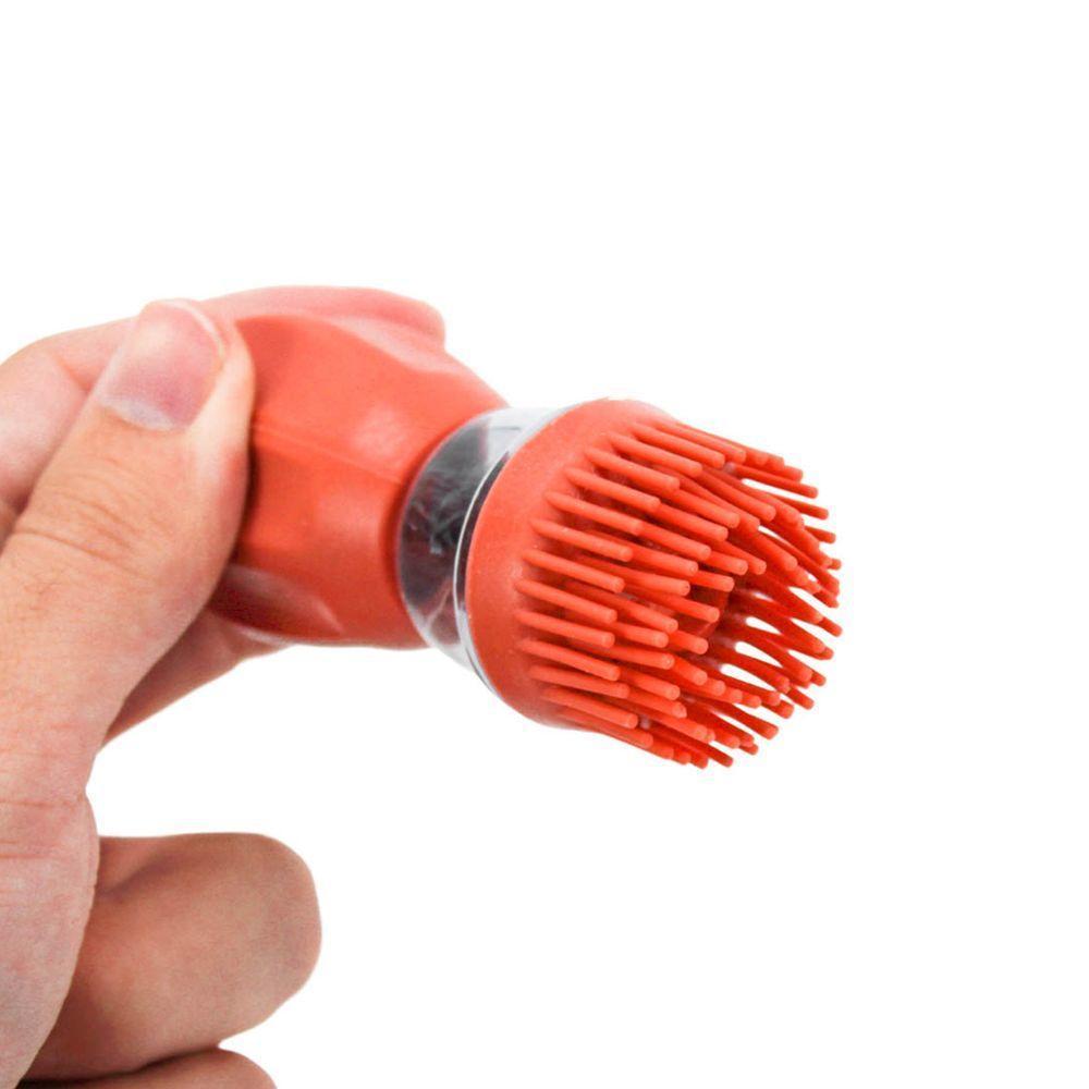 Dispenser De Oleo Azeite Com Escova De Silicone Vidro 180ml Salmão - 5