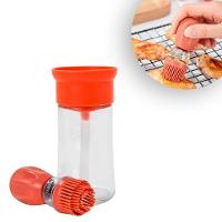 Dispenser De Oleo Azeite Com Escova De Silicone Vidro 180ml Salmão - 1