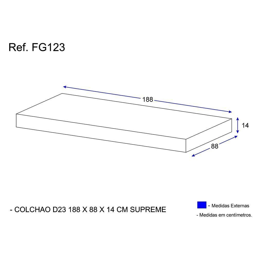 Colchão Solteiro Espuma D23 88 X 188cm Multimóveis - 3