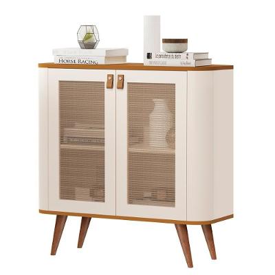 Aparador Buffet Jutai New Com 2 Portas Pés De Madeira Maciça Off White Nature