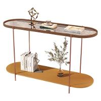 Aparador Buffet Bancada Alamanda Sala Com Espelho E Pés Metal Castanho Nature Bronze - 1