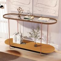 Aparador Buffet Bancada Alamanda Sala Com Espelho E Pés Metal Castanho Nature Bronze - 2